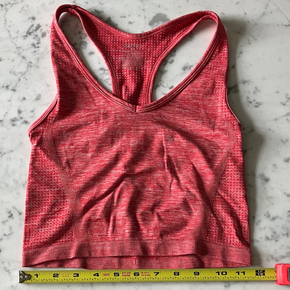 Seamless Racerback Sports Bralette in Coral Red